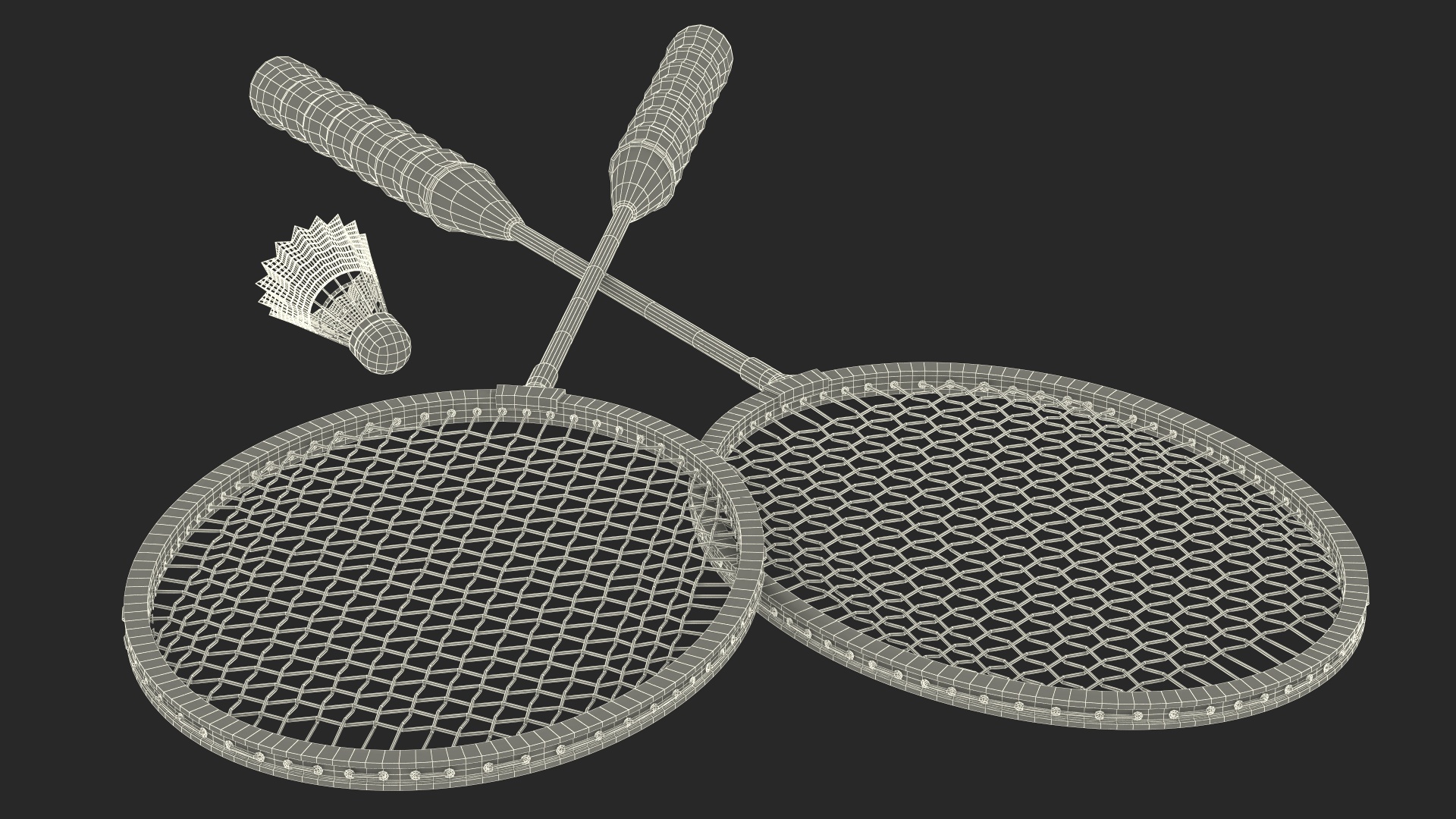 3D Classic Badminton Rackets with Plastic Shuttlecock Green