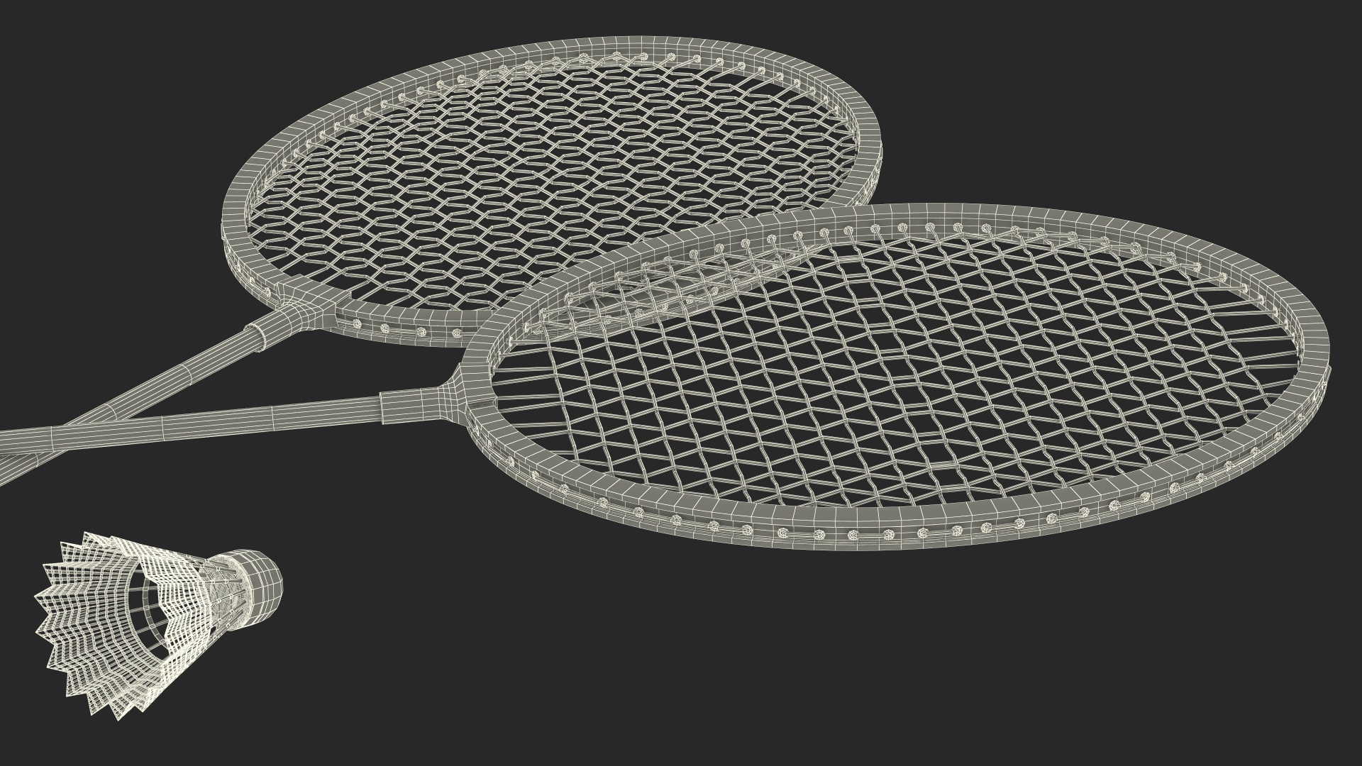 3D Classic Badminton Rackets with Plastic Shuttlecock Green