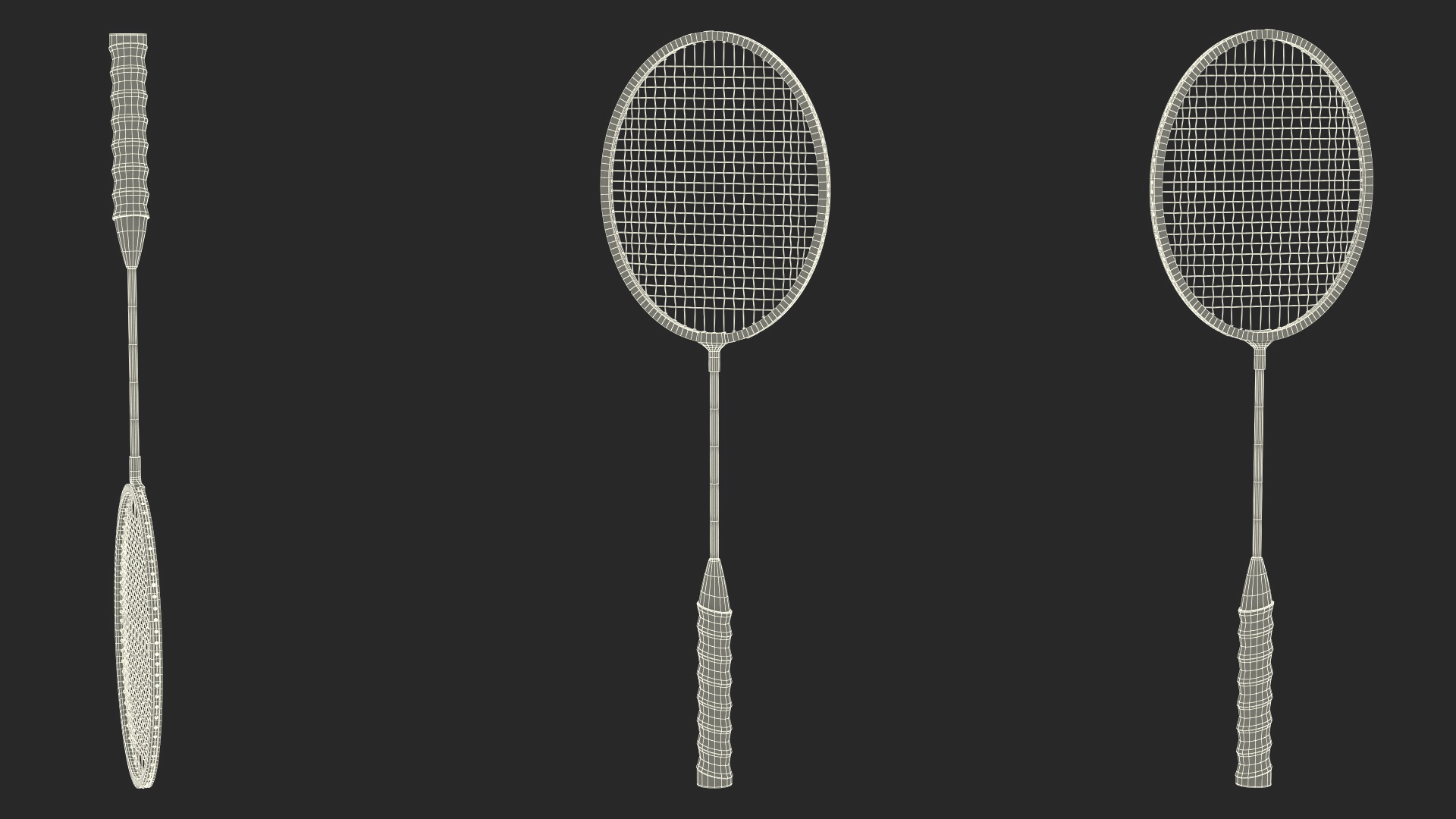 3D Classic Badminton Rackets with Plastic Shuttlecock Green