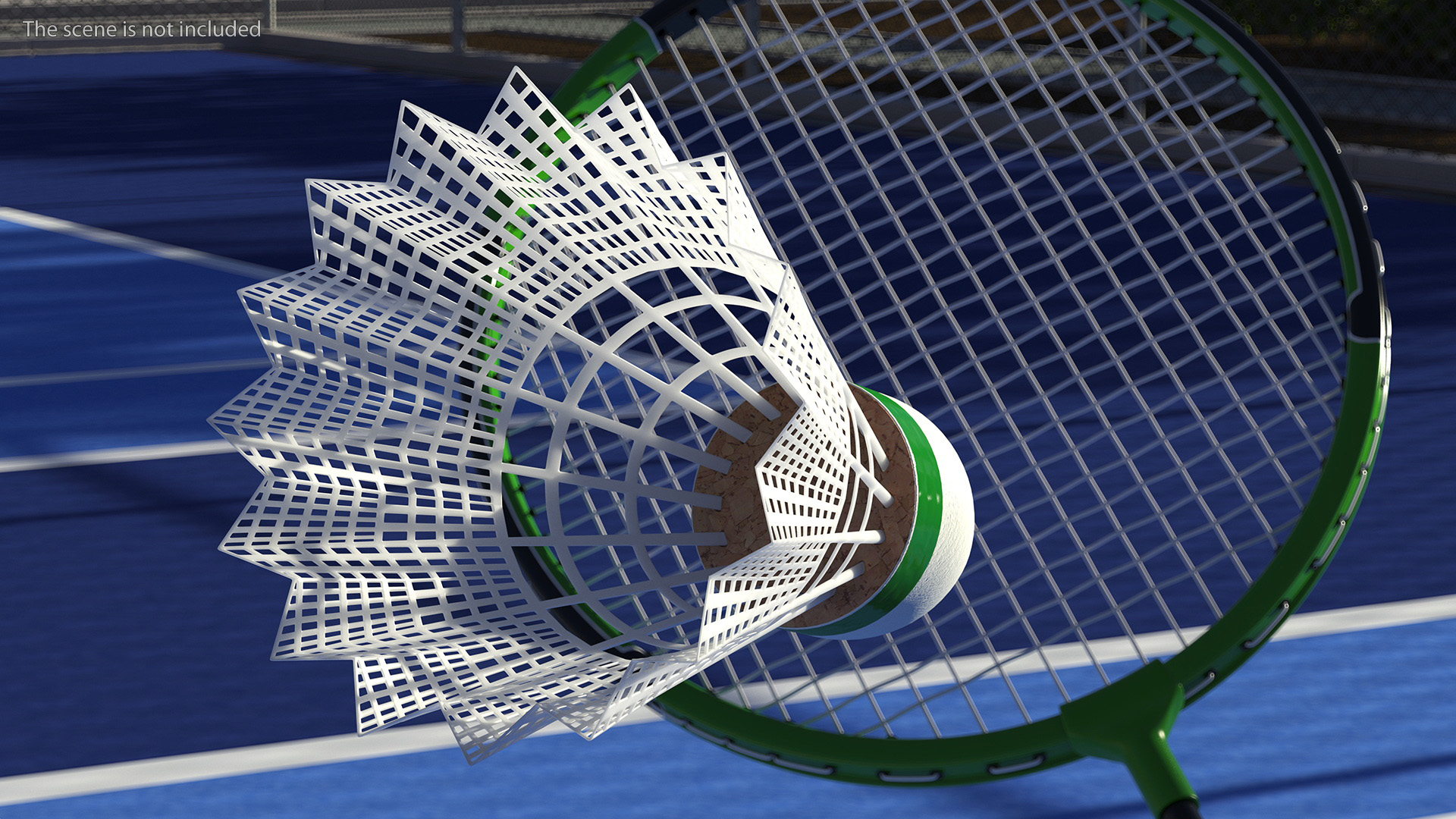 3D Classic Badminton Rackets with Plastic Shuttlecock Green