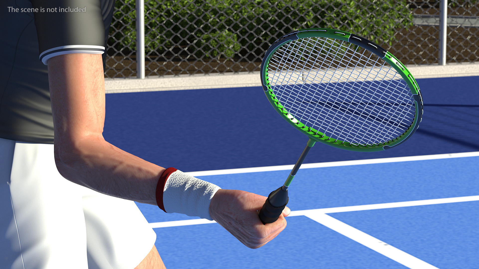 3D Classic Badminton Rackets with Plastic Shuttlecock Green