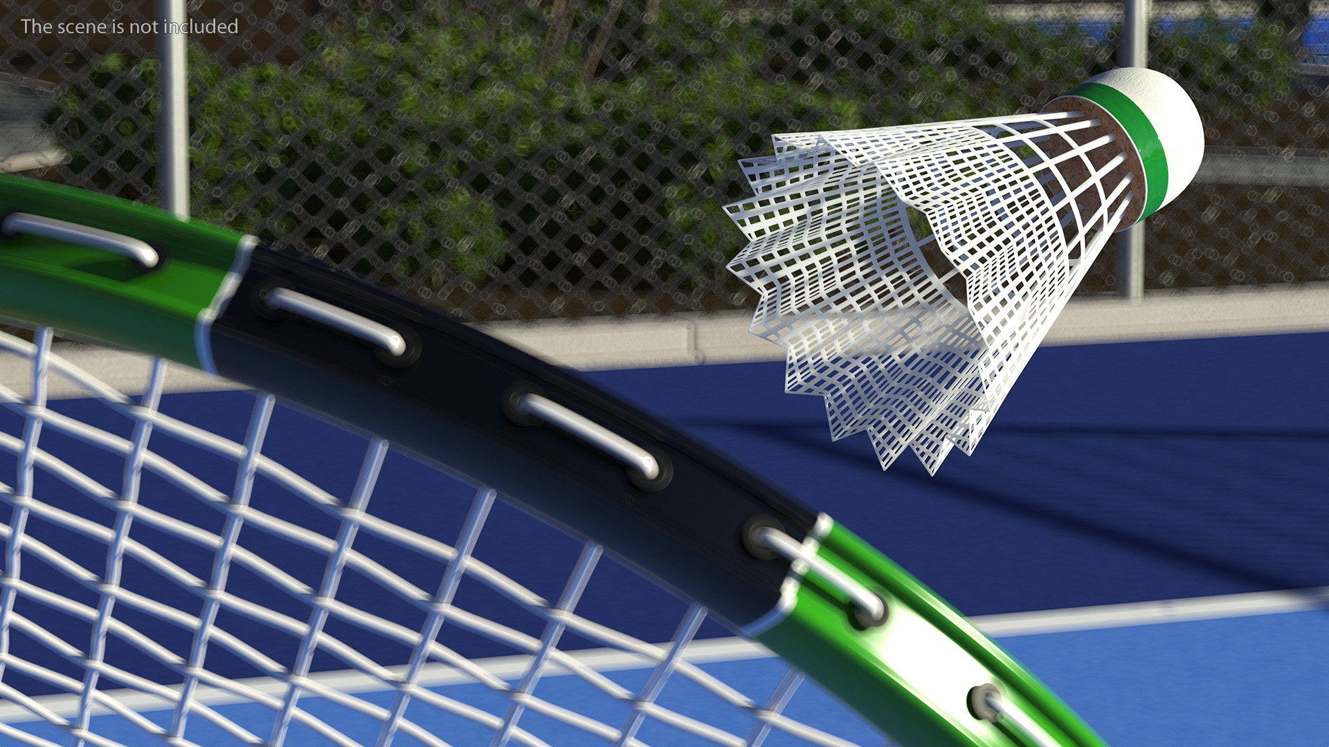 3D Classic Badminton Rackets with Plastic Shuttlecock Green