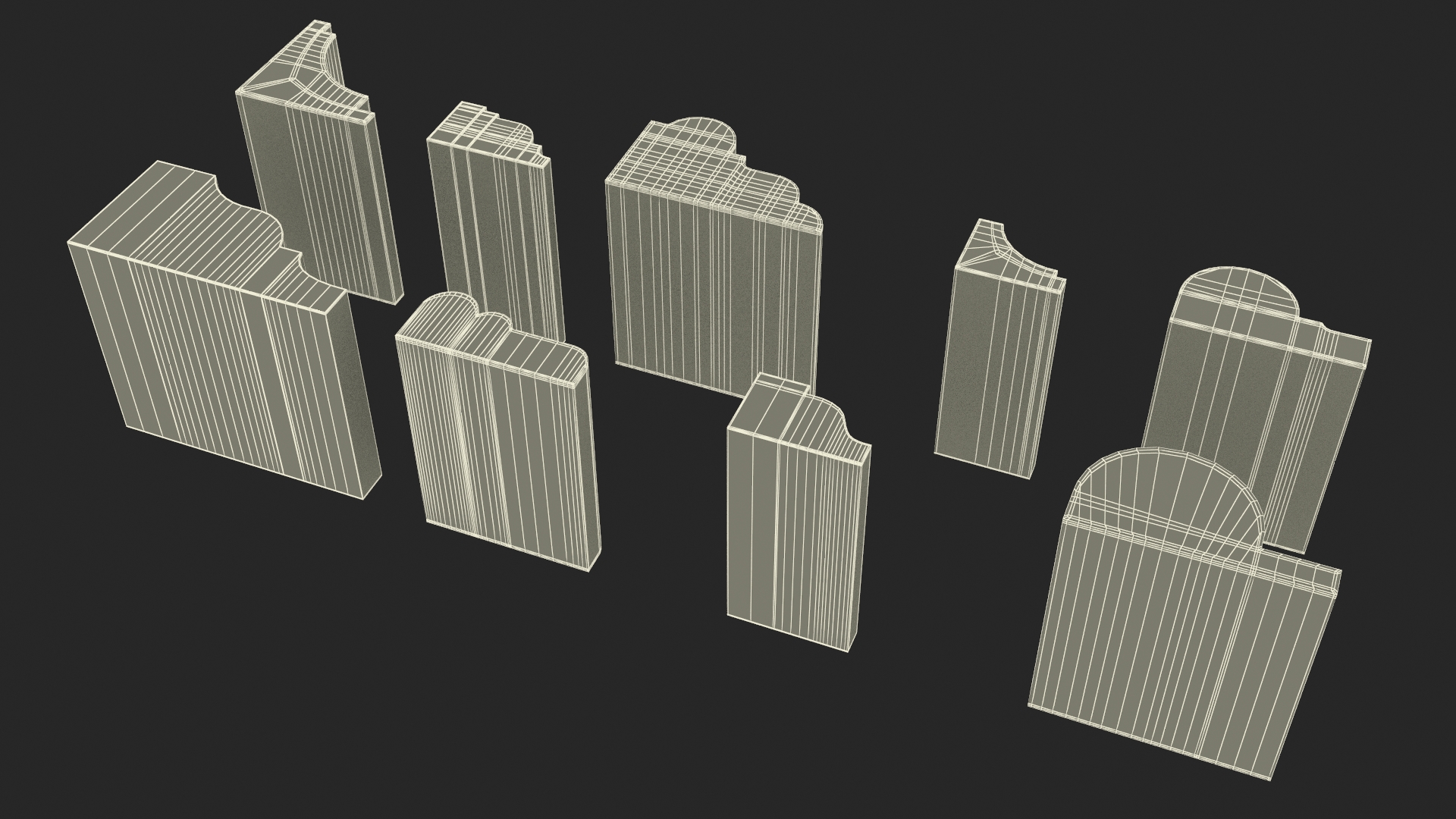 3D model Set Molding Gypsum Part 1