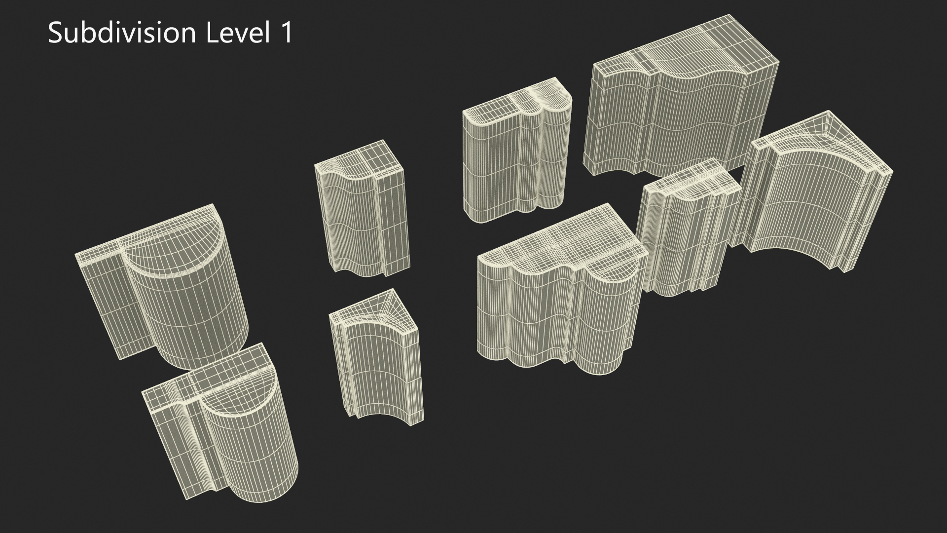 3D model Set Molding Gypsum Part 1