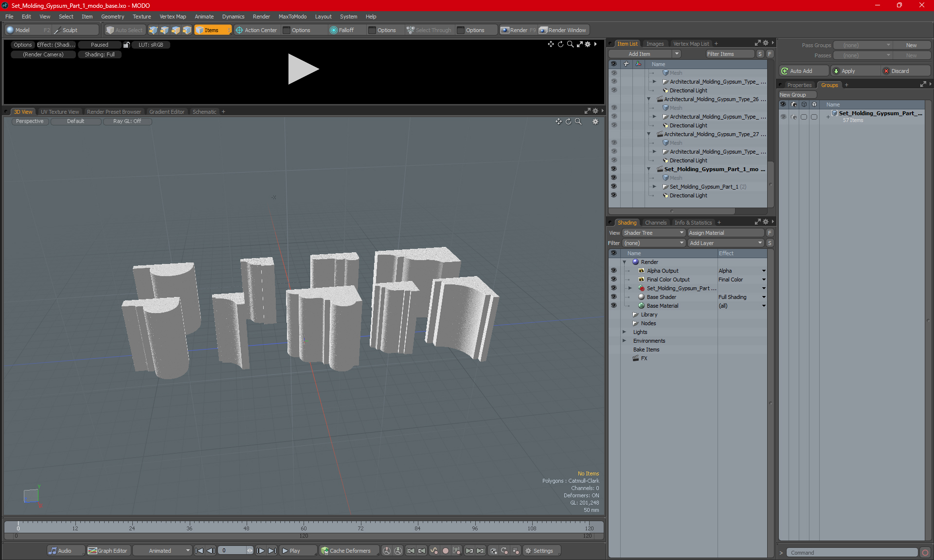 3D model Set Molding Gypsum Part 1