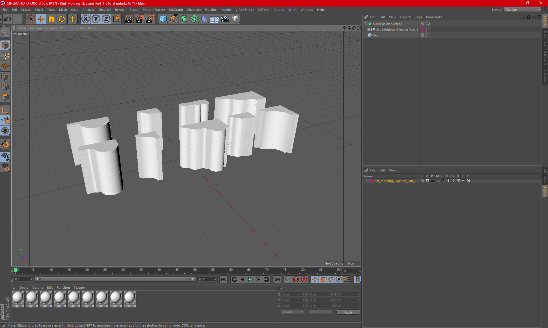 3D model Set Molding Gypsum Part 1