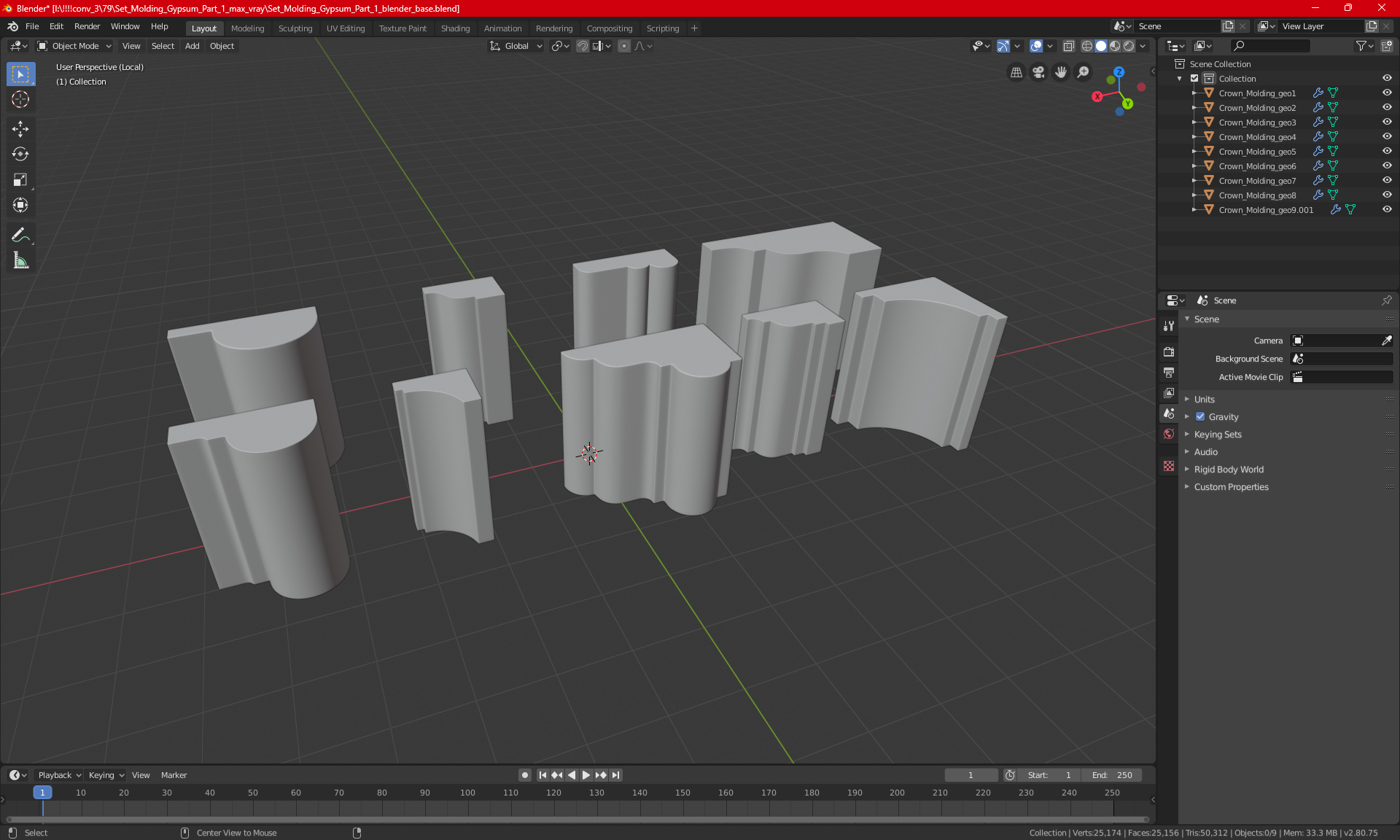 3D model Set Molding Gypsum Part 1