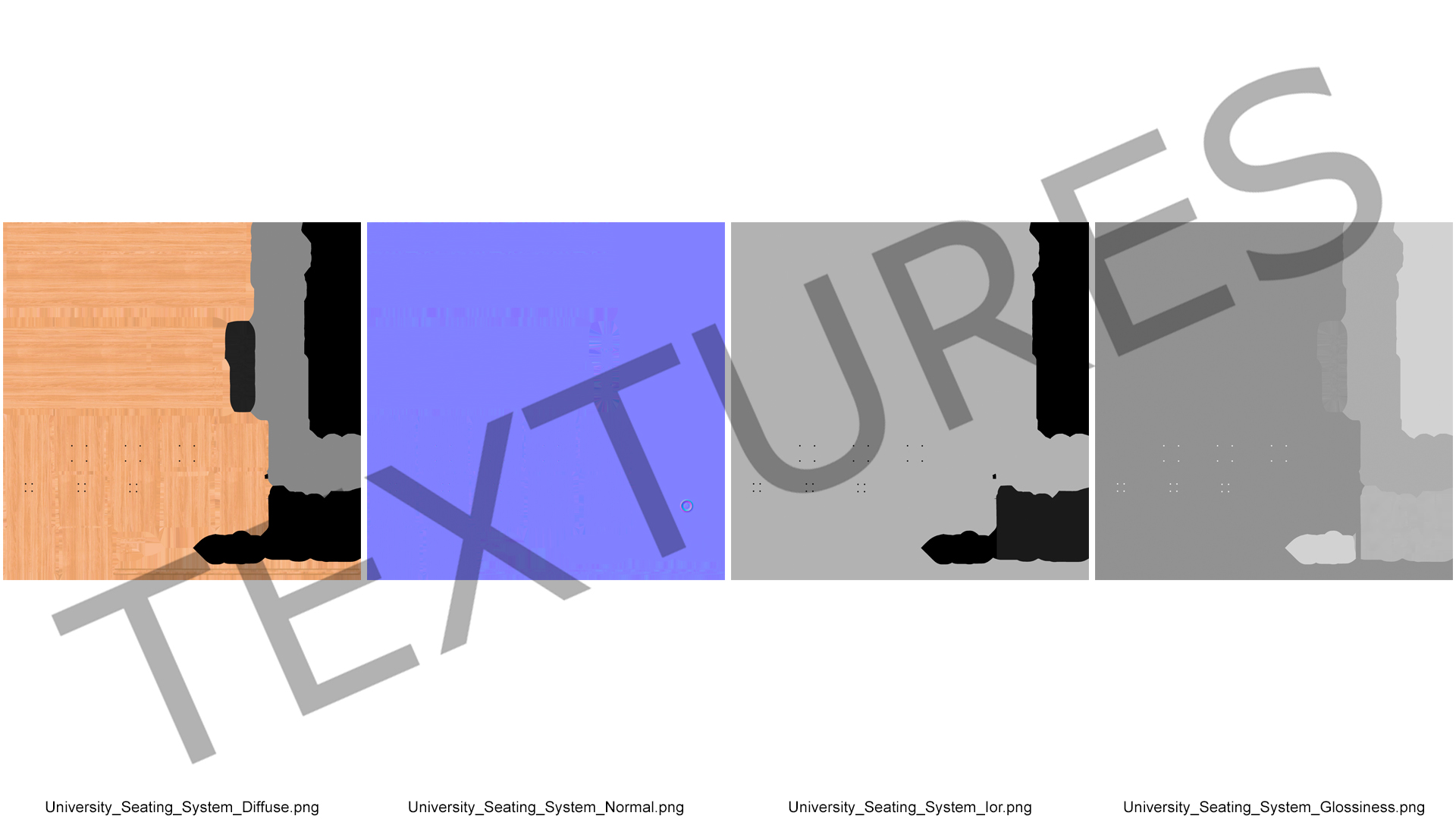 3D model University Seating System For Two Places