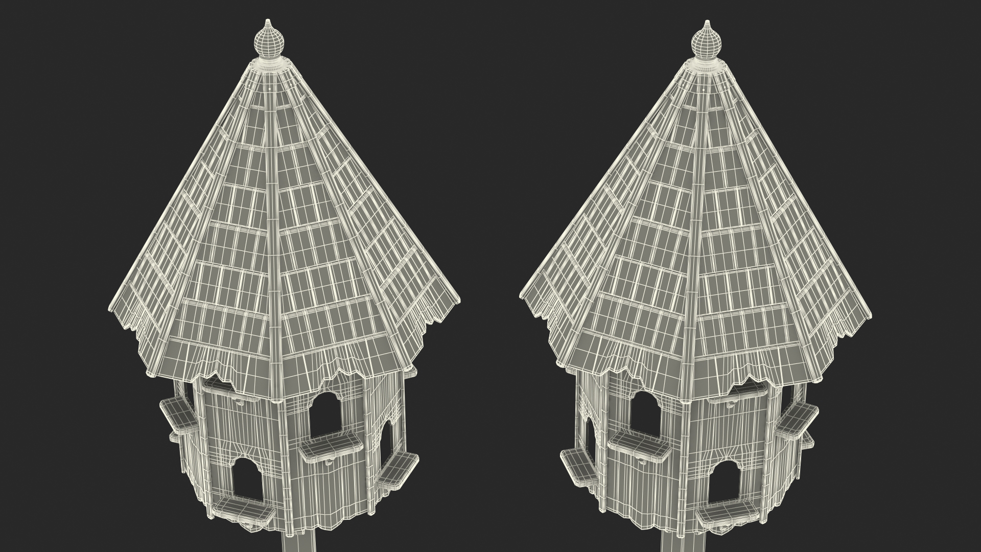 3D model Handmade Dovecote for Twelve Nests White