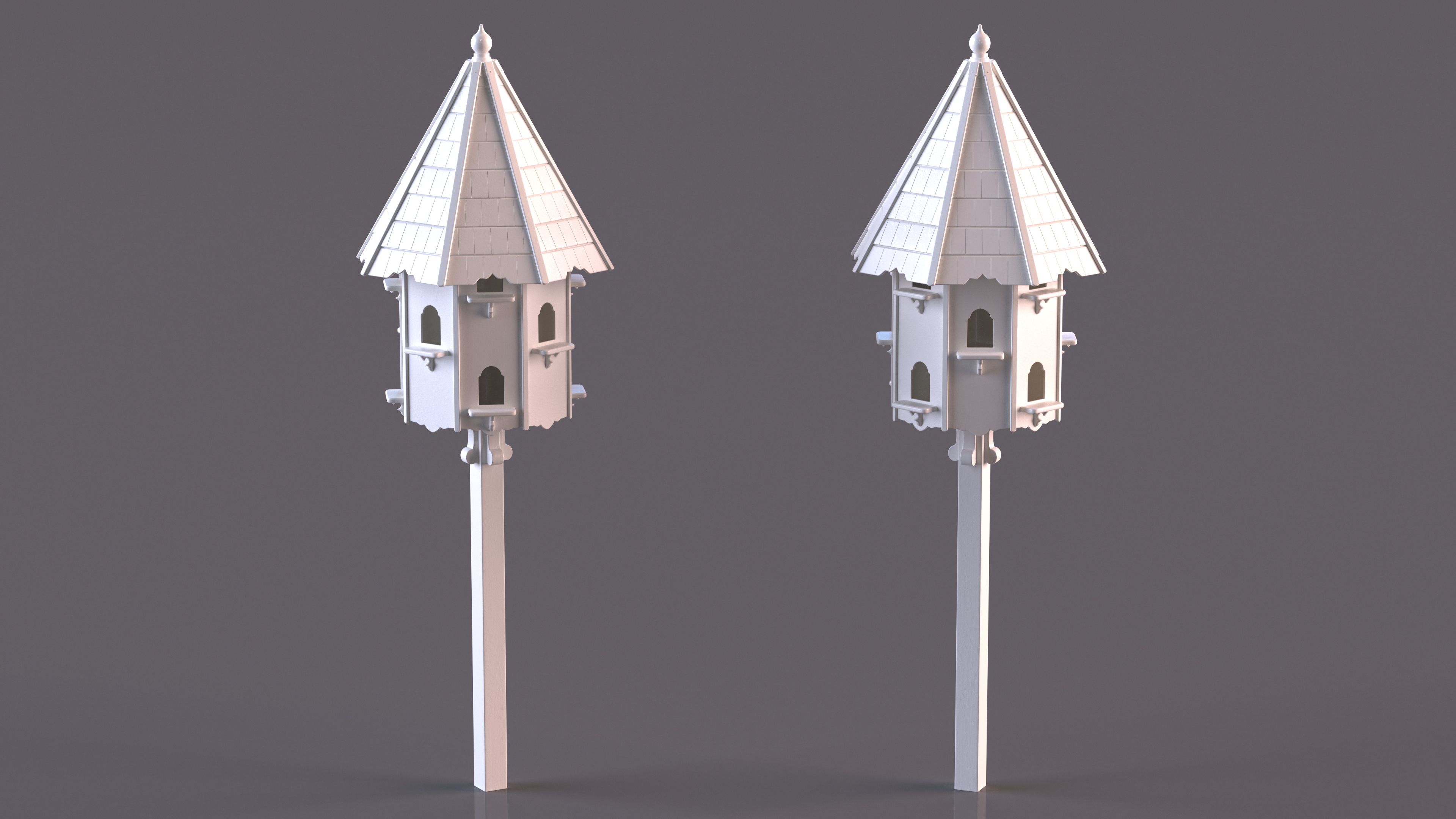 3D model Handmade Dovecote for Twelve Nests White