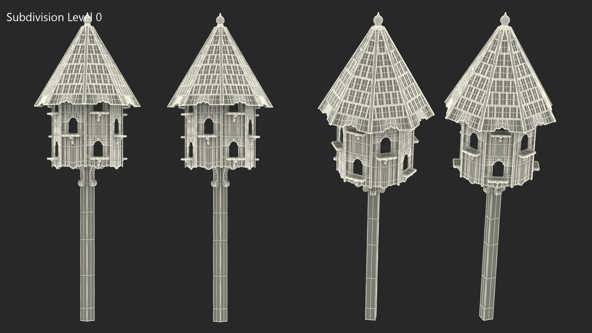 3D model Handmade Dovecote for Twelve Nests White