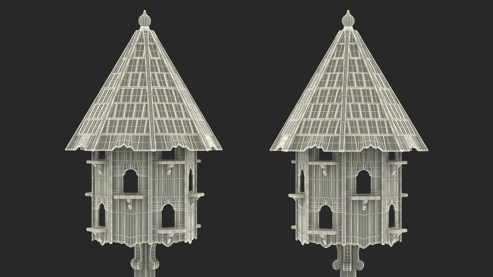 3D model Handmade Dovecote for Twelve Nests White