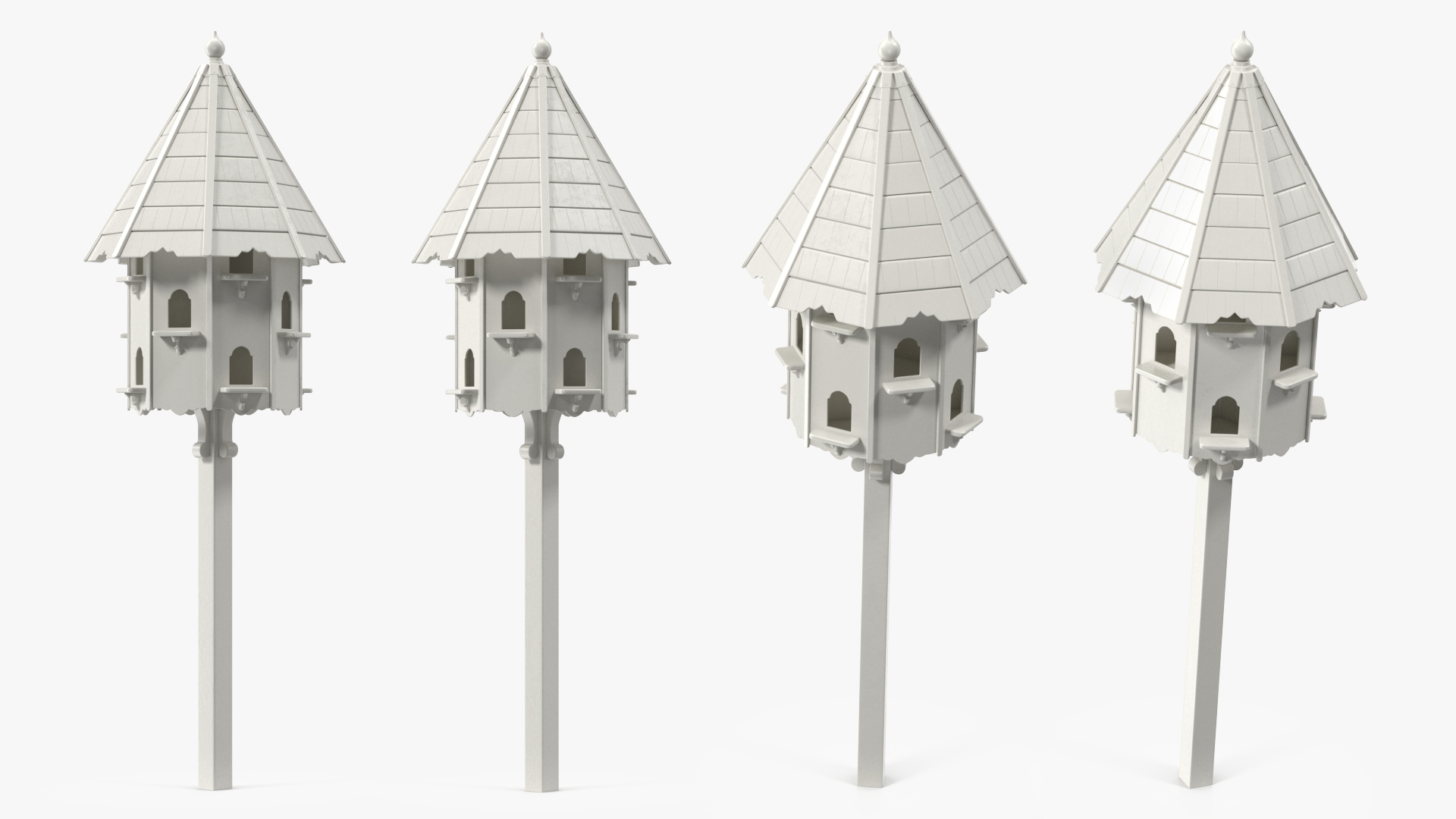 3D model Handmade Dovecote for Twelve Nests White