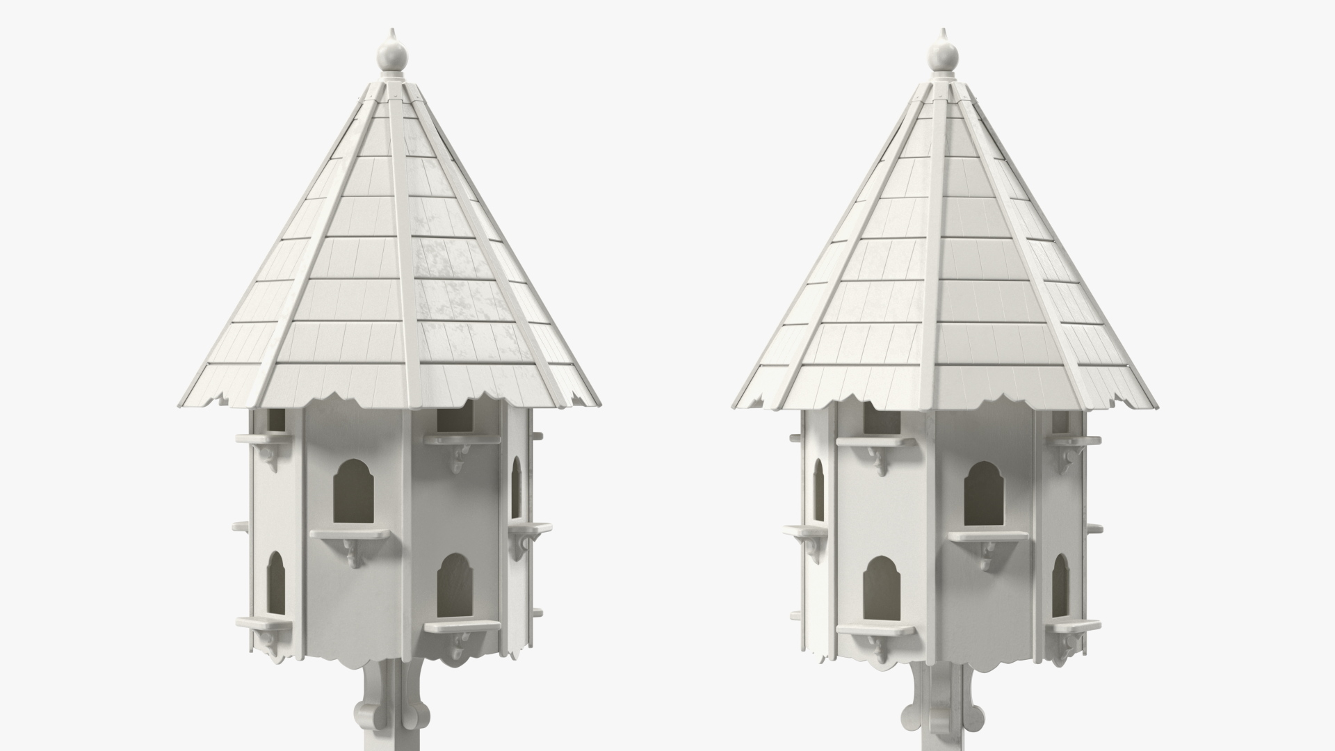 3D model Handmade Dovecote for Twelve Nests White