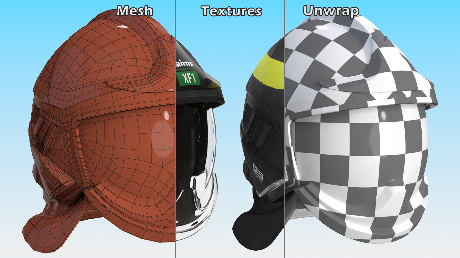 3D Cairns XF1 Fire Helmet Black model