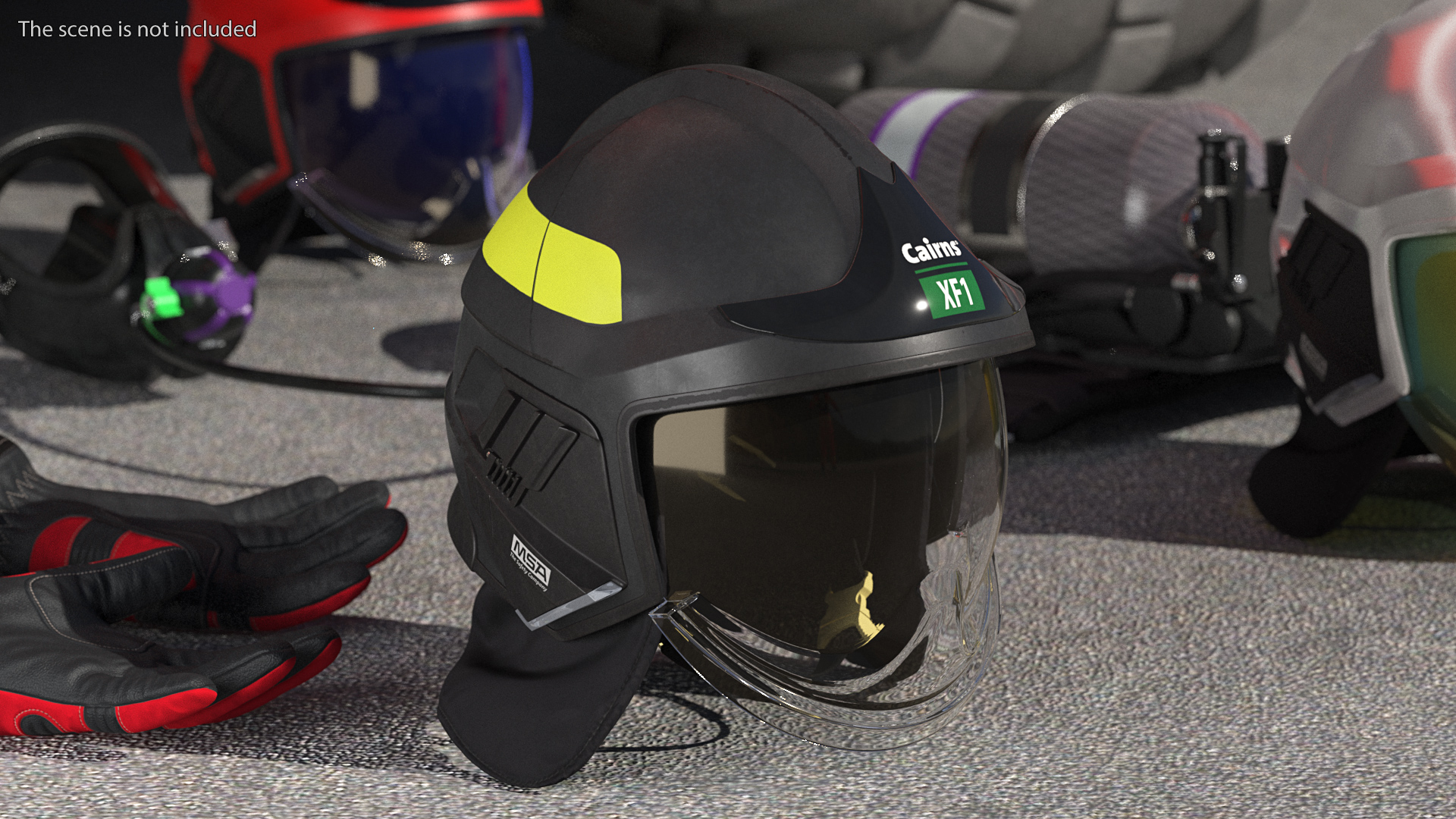 3D Cairns XF1 Fire Helmet Black model