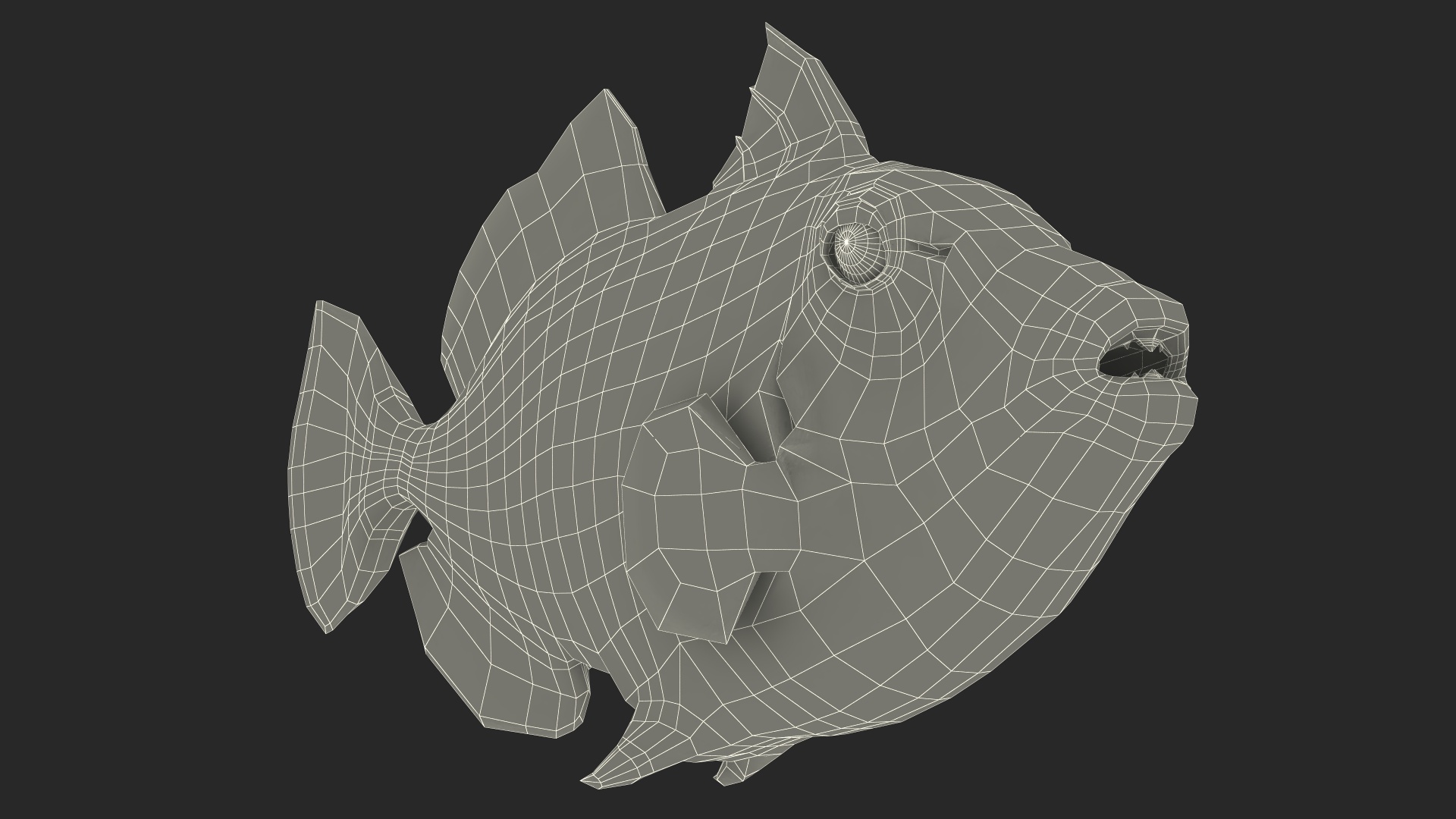 3D Realistic Clown Trigger Fish model