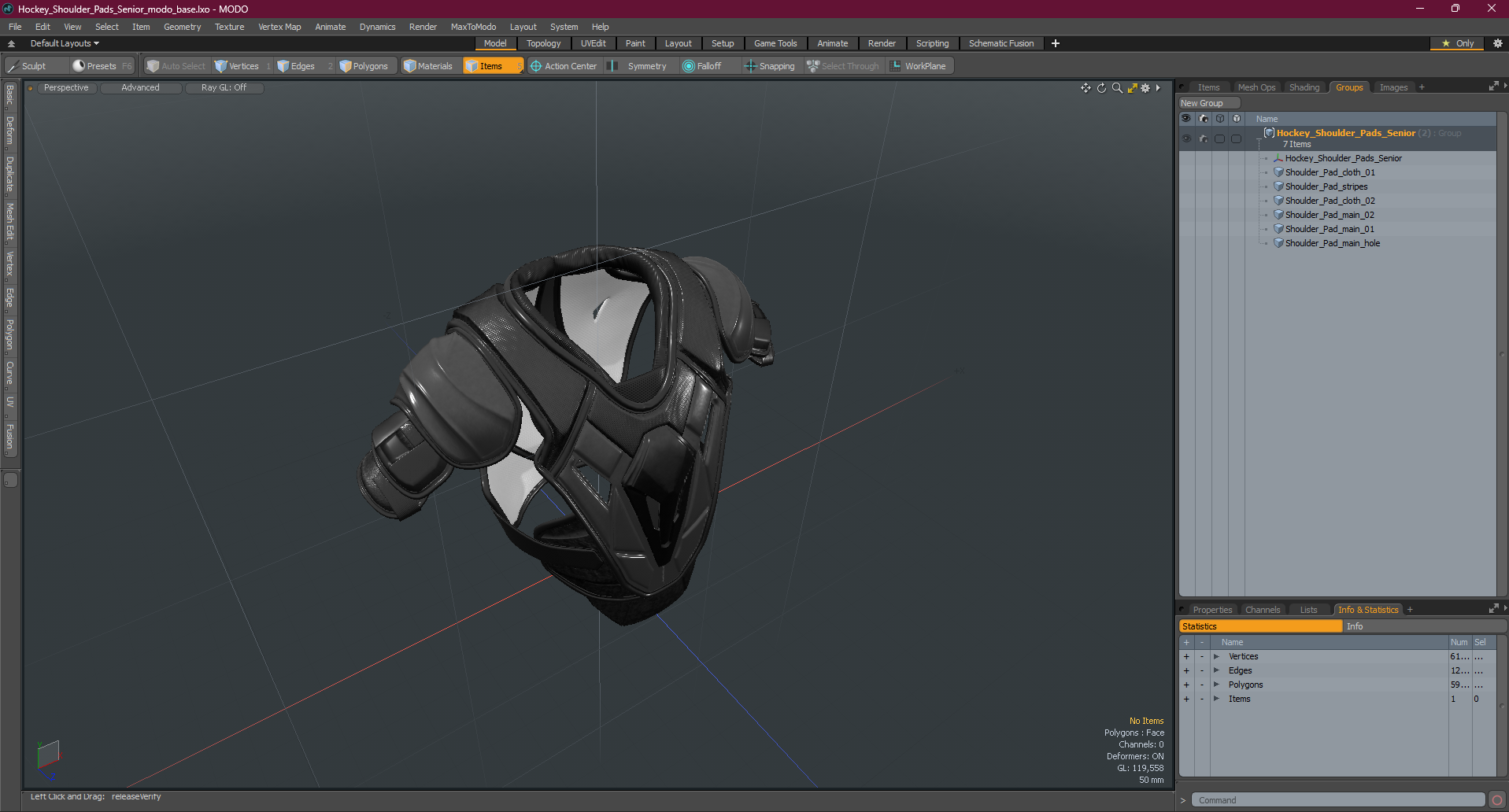 Hockey Shoulder Pads Senior 3D