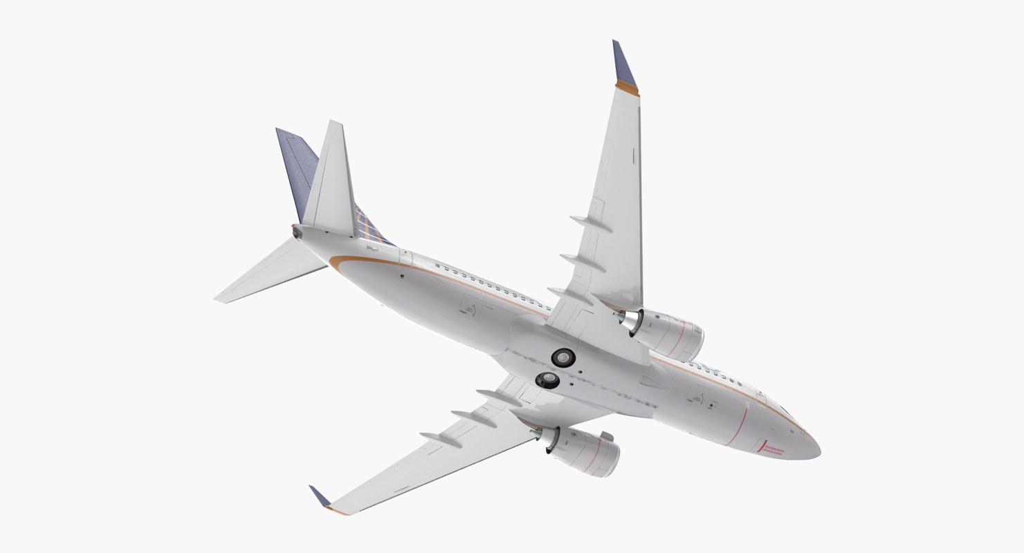 Boeing 737 700 with Interior United Airlines 3D model