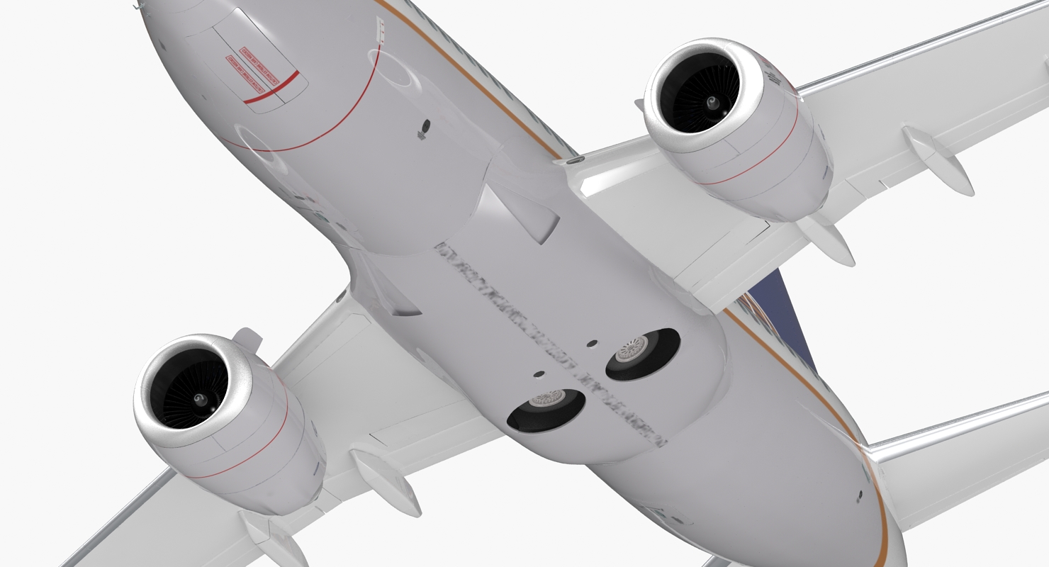 Boeing 737 700 with Interior United Airlines 3D model
