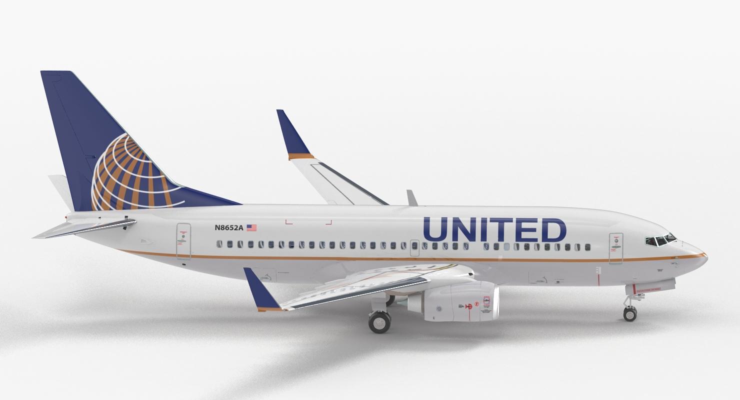 Boeing 737 700 with Interior United Airlines 3D model