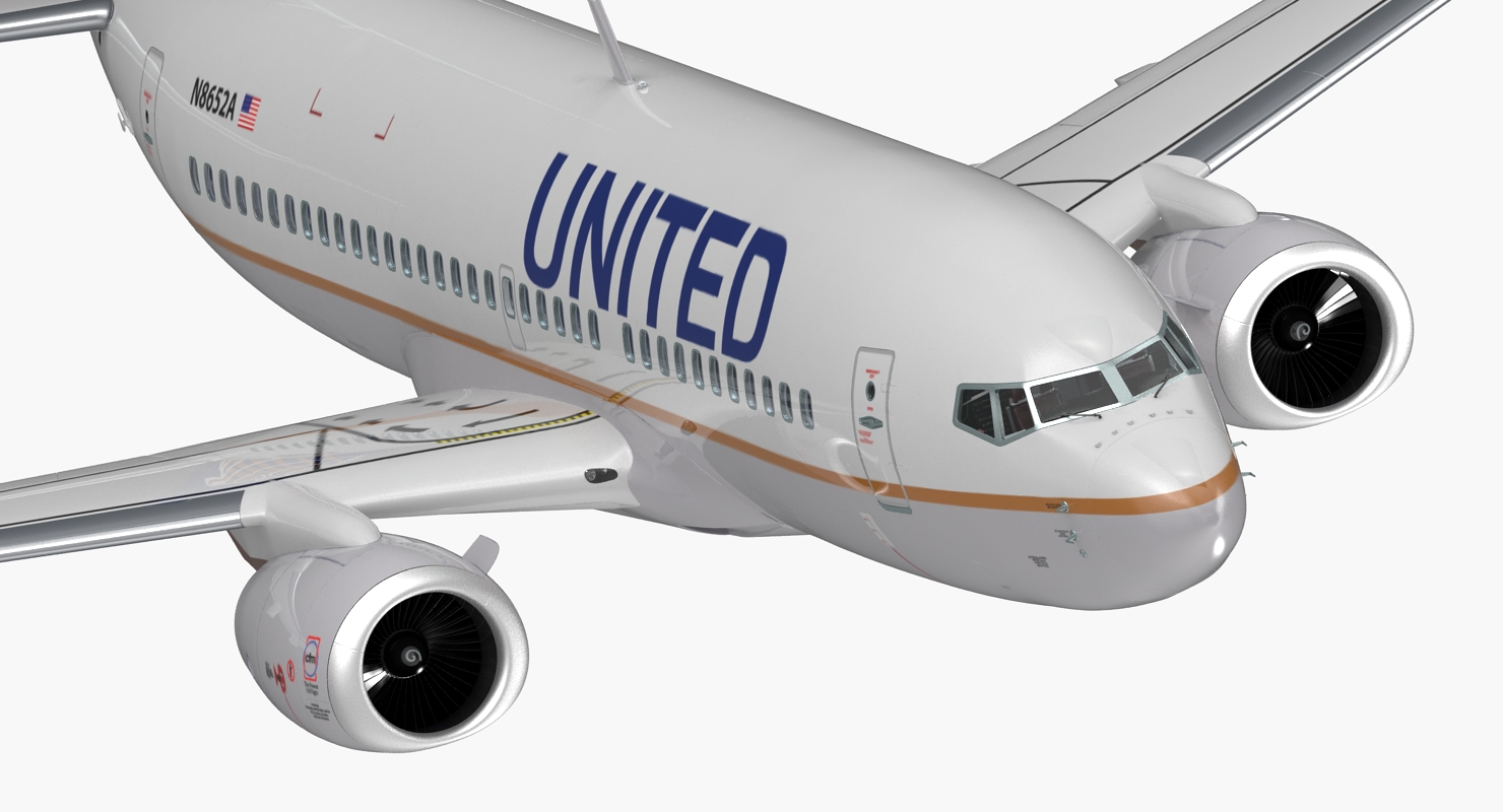 Boeing 737 700 with Interior United Airlines 3D model