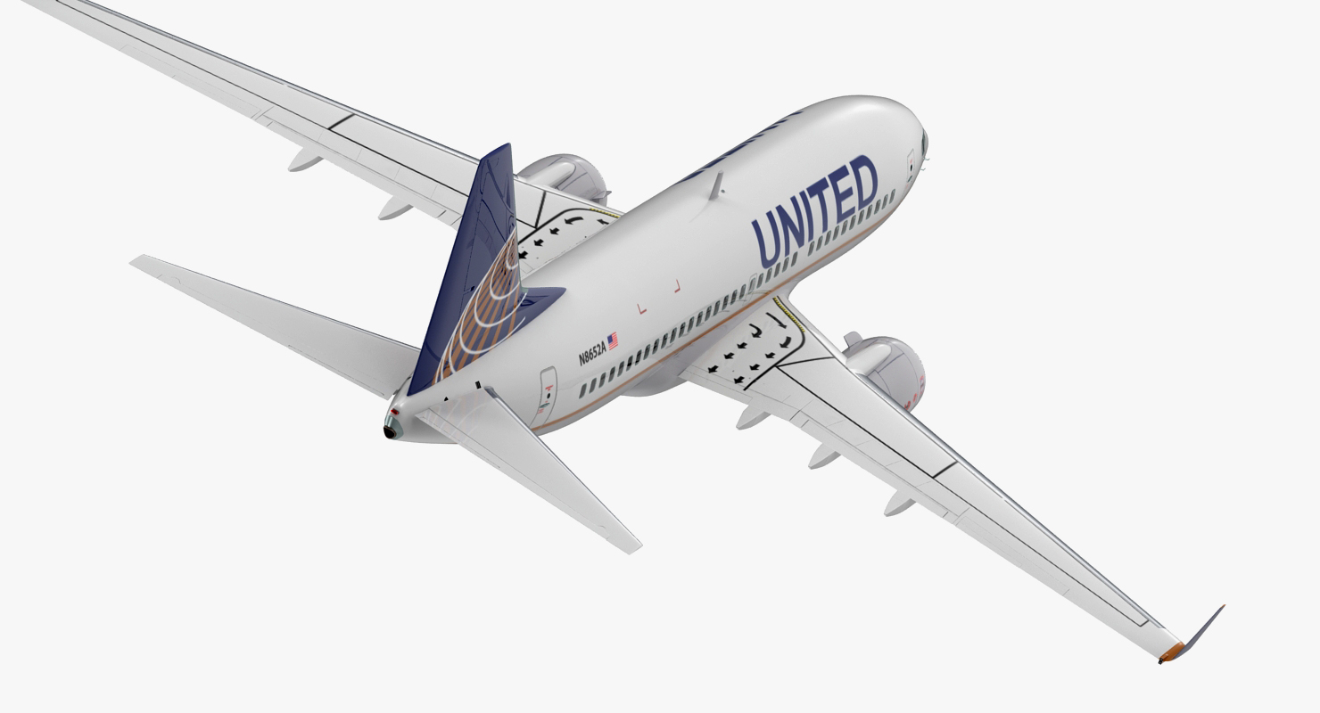 Boeing 737 700 with Interior United Airlines 3D model
