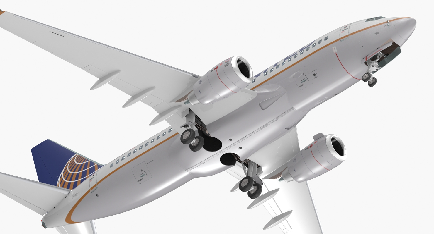 Boeing 737 700 with Interior United Airlines 3D model