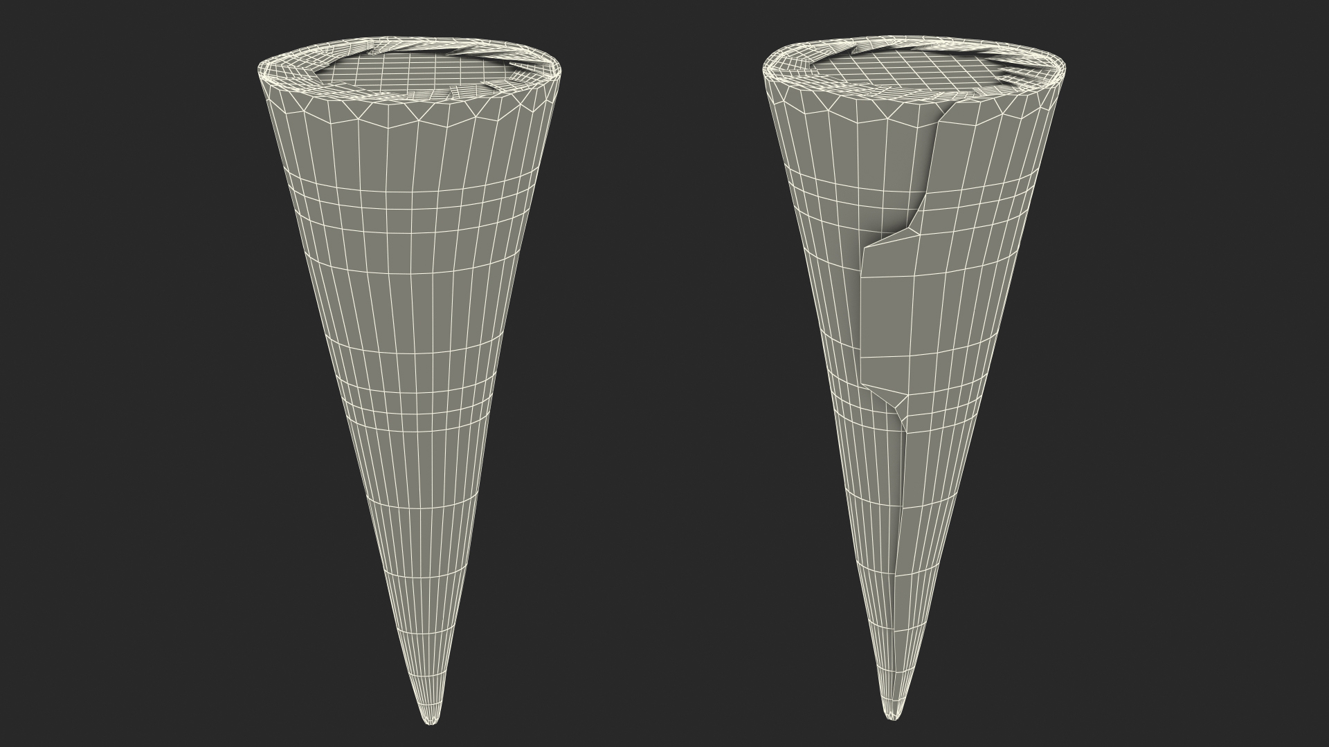 Cone Ice Cream Package Mockup Chocolate 3D model