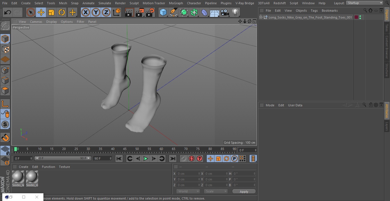 3D Long Socks Nike Grey on The Foot Standing Toes