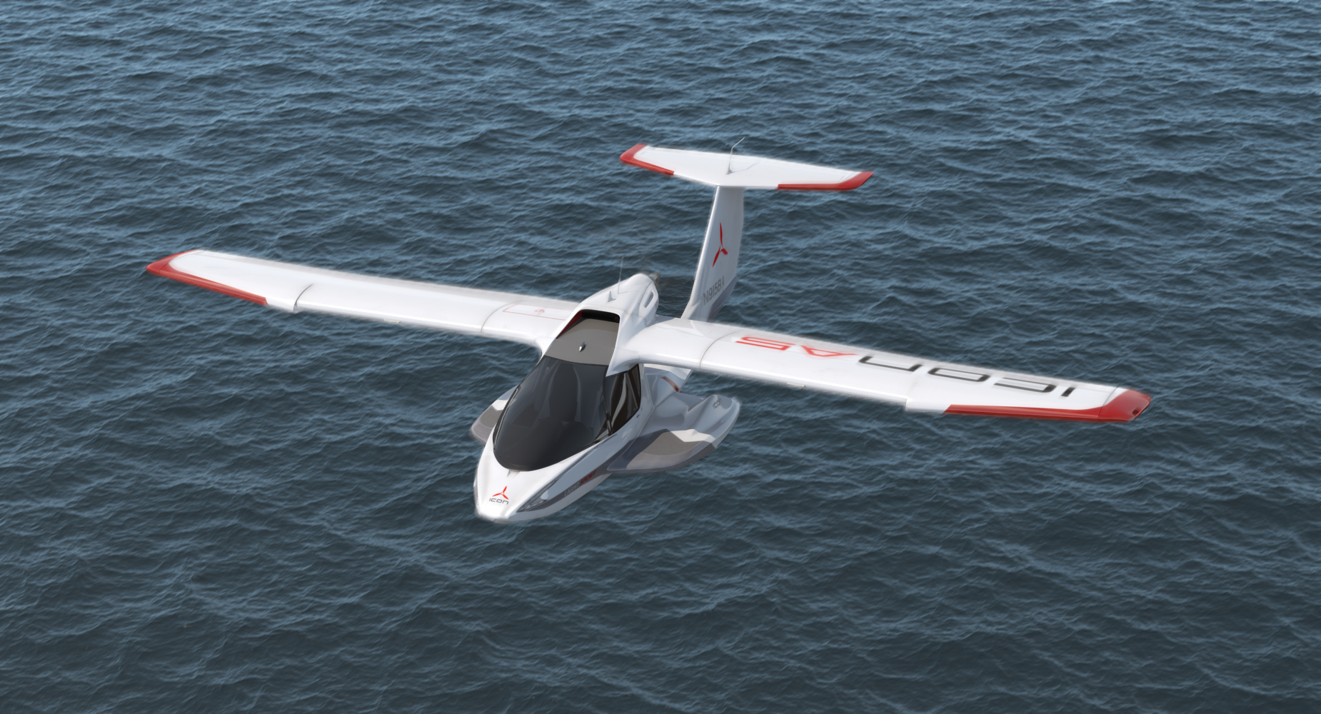 3D Amphibious Light Sport Aircraft Icon A5 Rigged