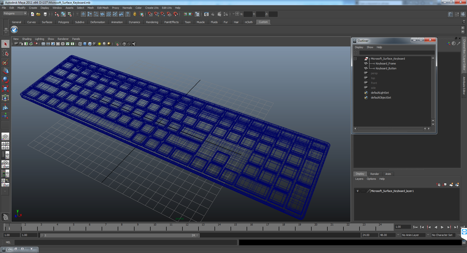 3D Microsoft Surface Keyboard