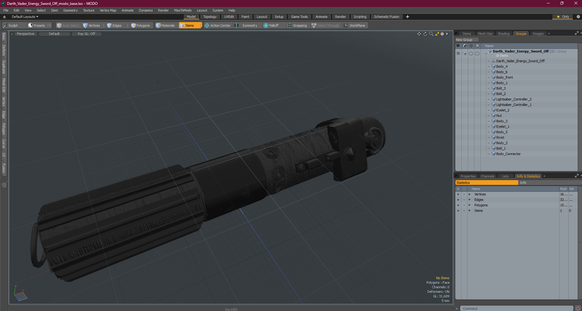 3D Darth Vader Energy Sword Off model