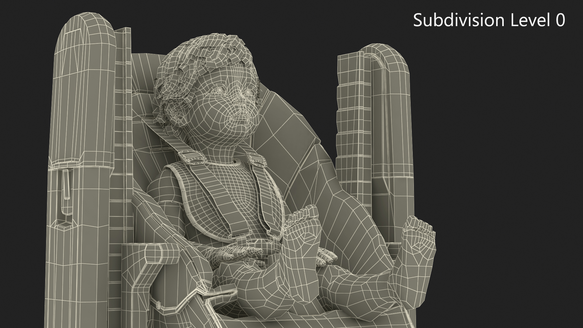 Toddler in Folding High Chair 3D model