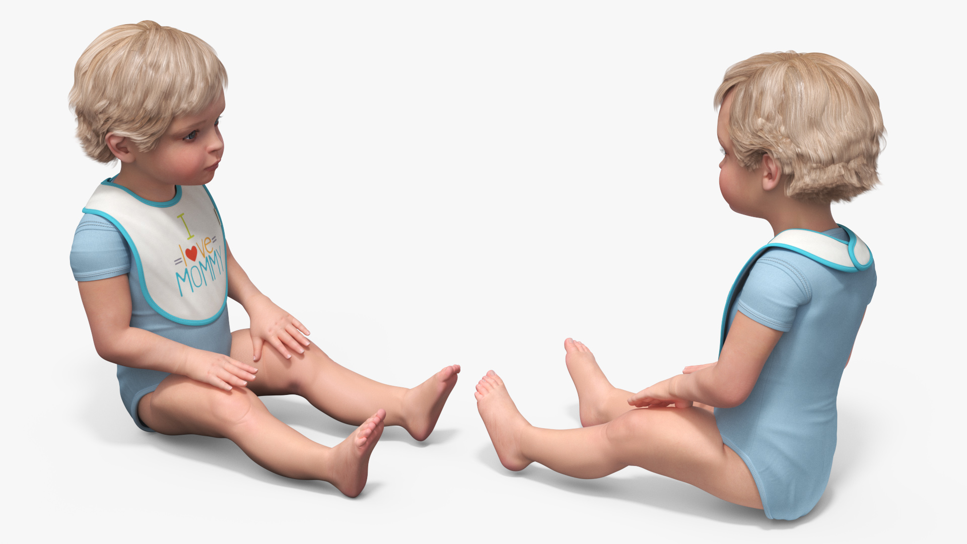Toddler in Folding High Chair 3D model