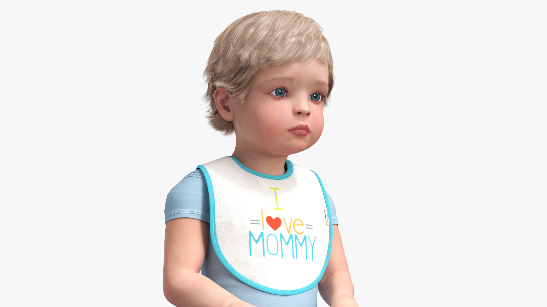 Toddler in Folding High Chair 3D model