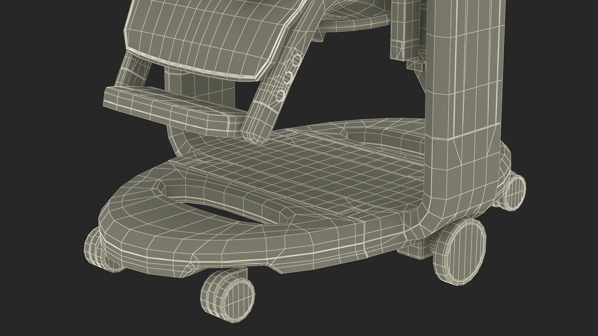 Toddler in Folding High Chair 3D model