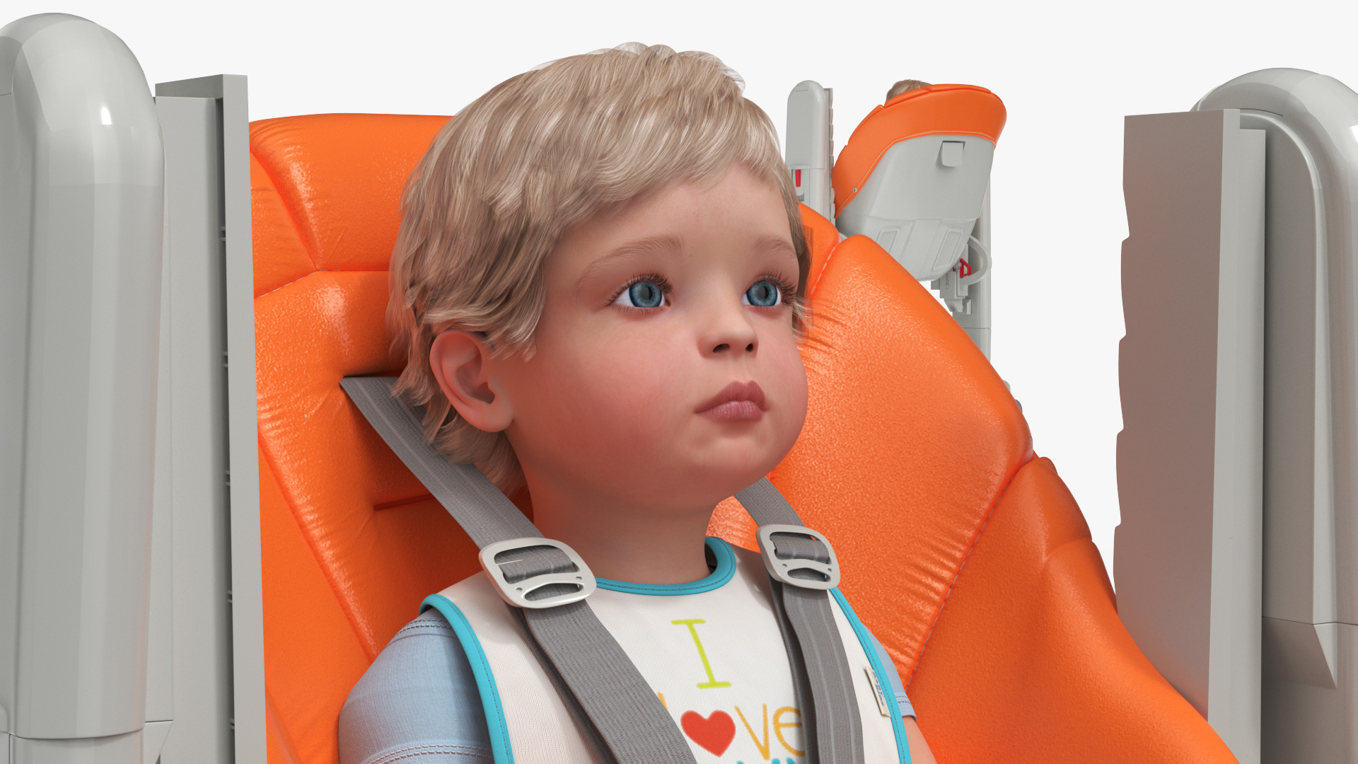 Toddler in Folding High Chair 3D model