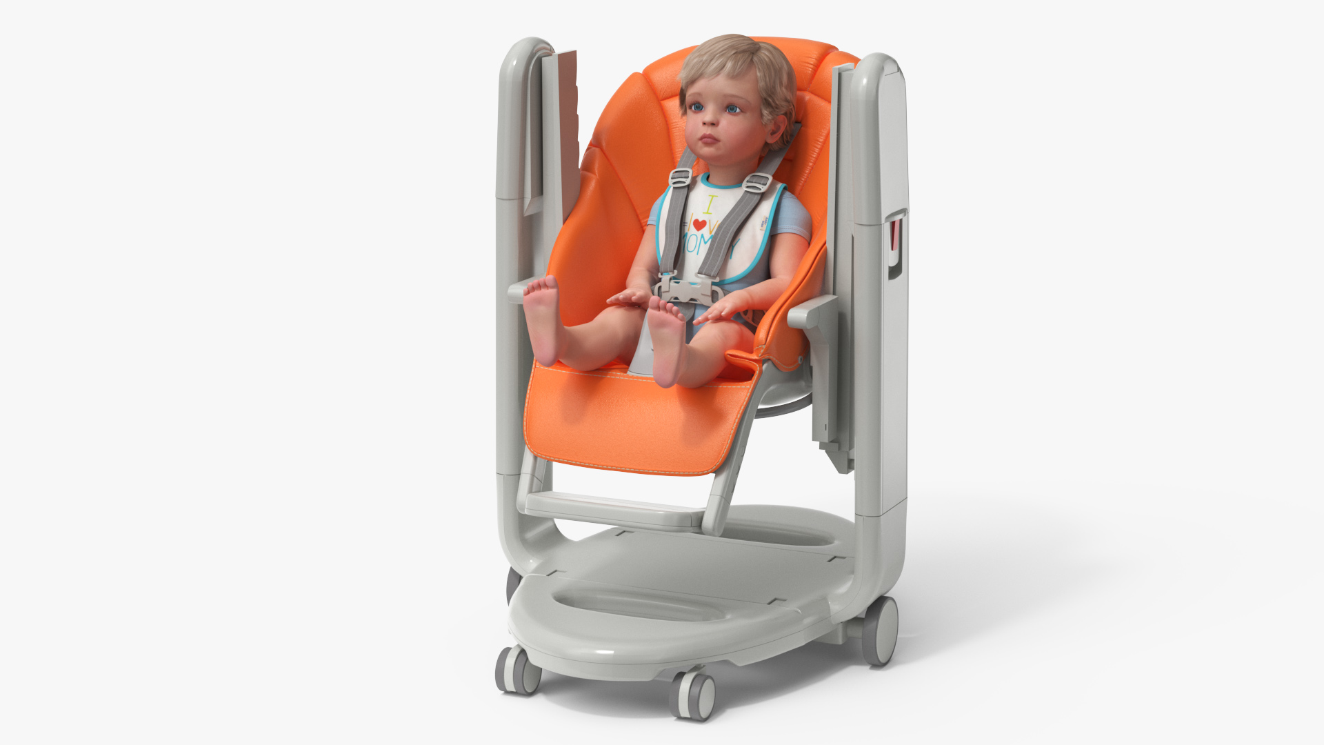 Toddler in Folding High Chair 3D model