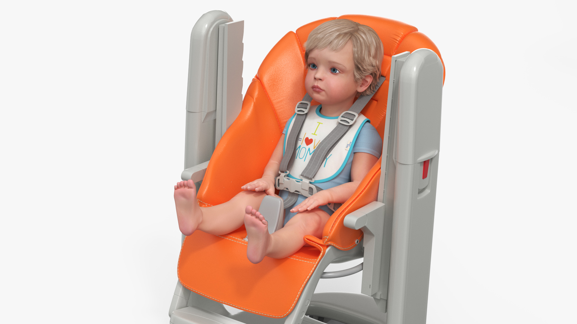 Toddler in Folding High Chair 3D model