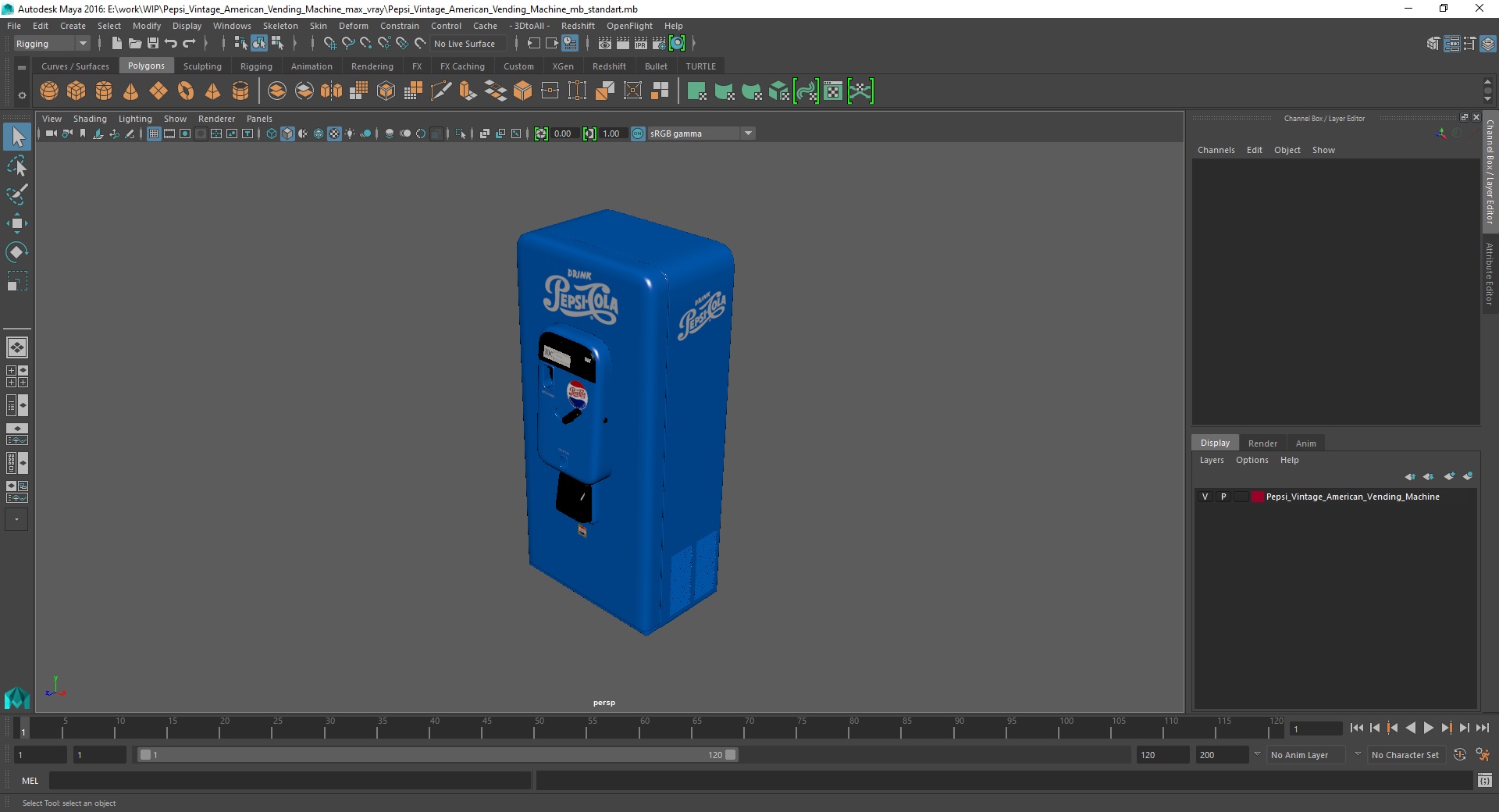 3D Pepsi Vintage American Vending Machine model
