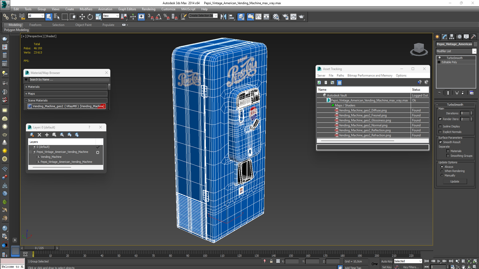 3D Pepsi Vintage American Vending Machine model