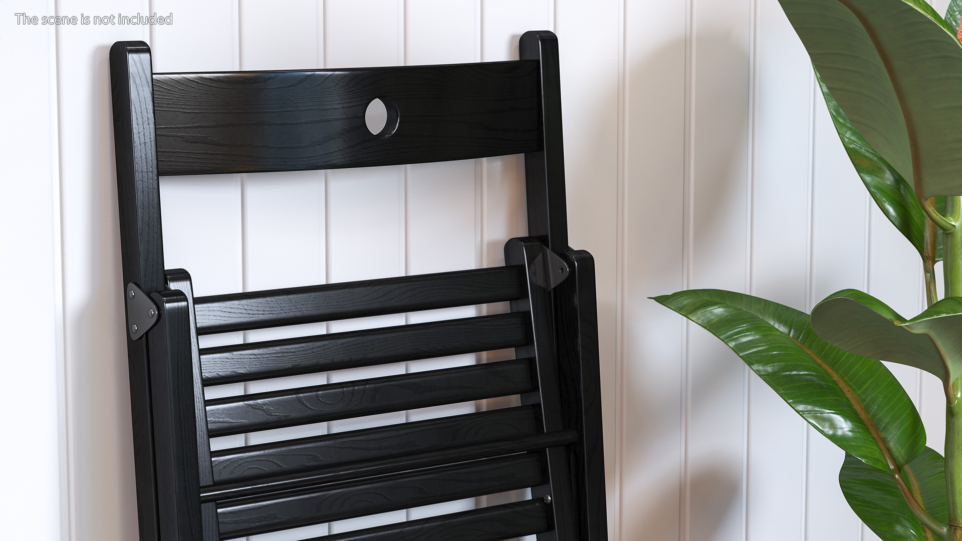 3D Folding Chair Black Closed