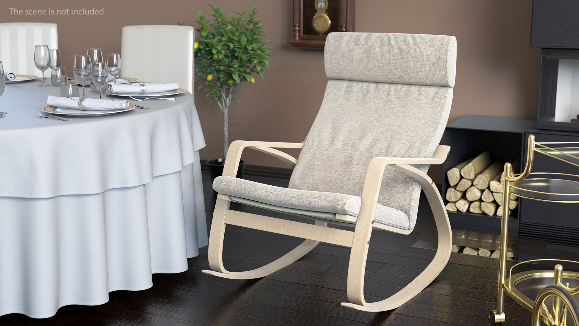 Rocking Chair Brown 3D model