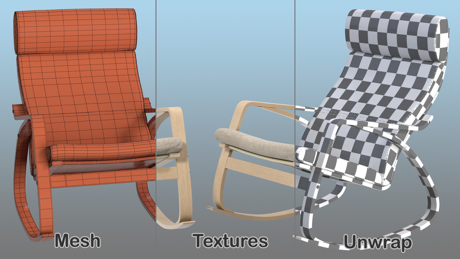 Rocking Chair Brown 3D model
