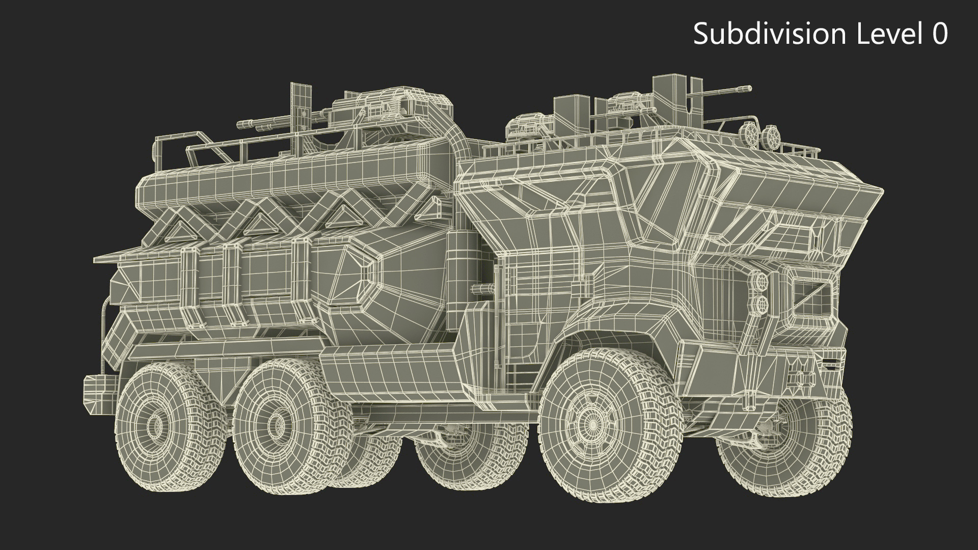 Concept Fantastic Military Truck Lights On 3D