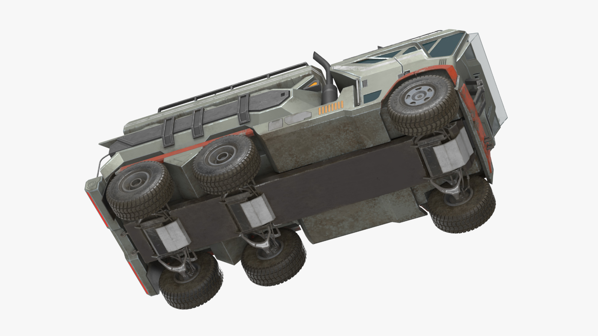 Concept Fantastic Military Truck Lights On 3D