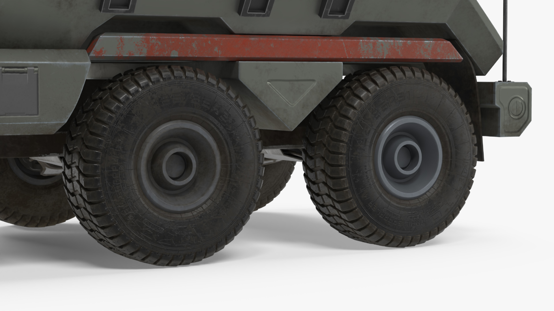 Concept Fantastic Military Truck Lights On 3D