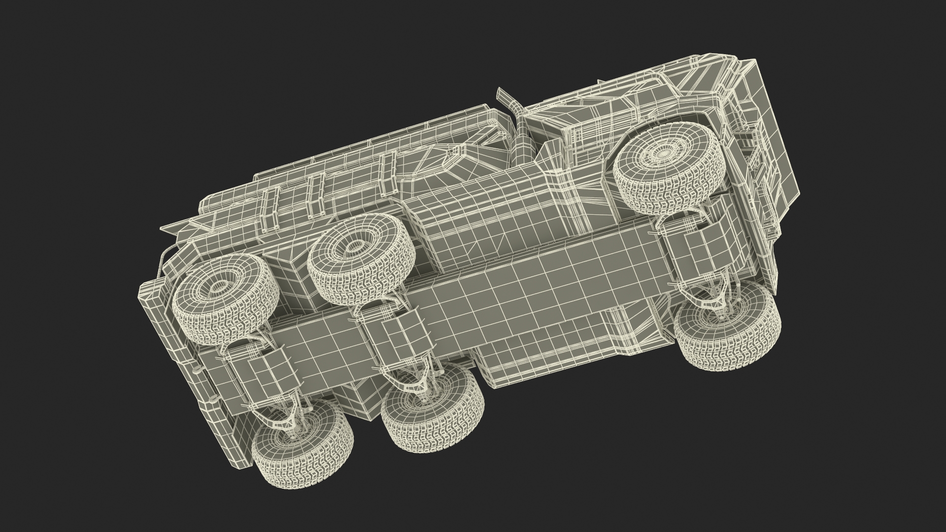 Concept Fantastic Military Truck Lights On 3D