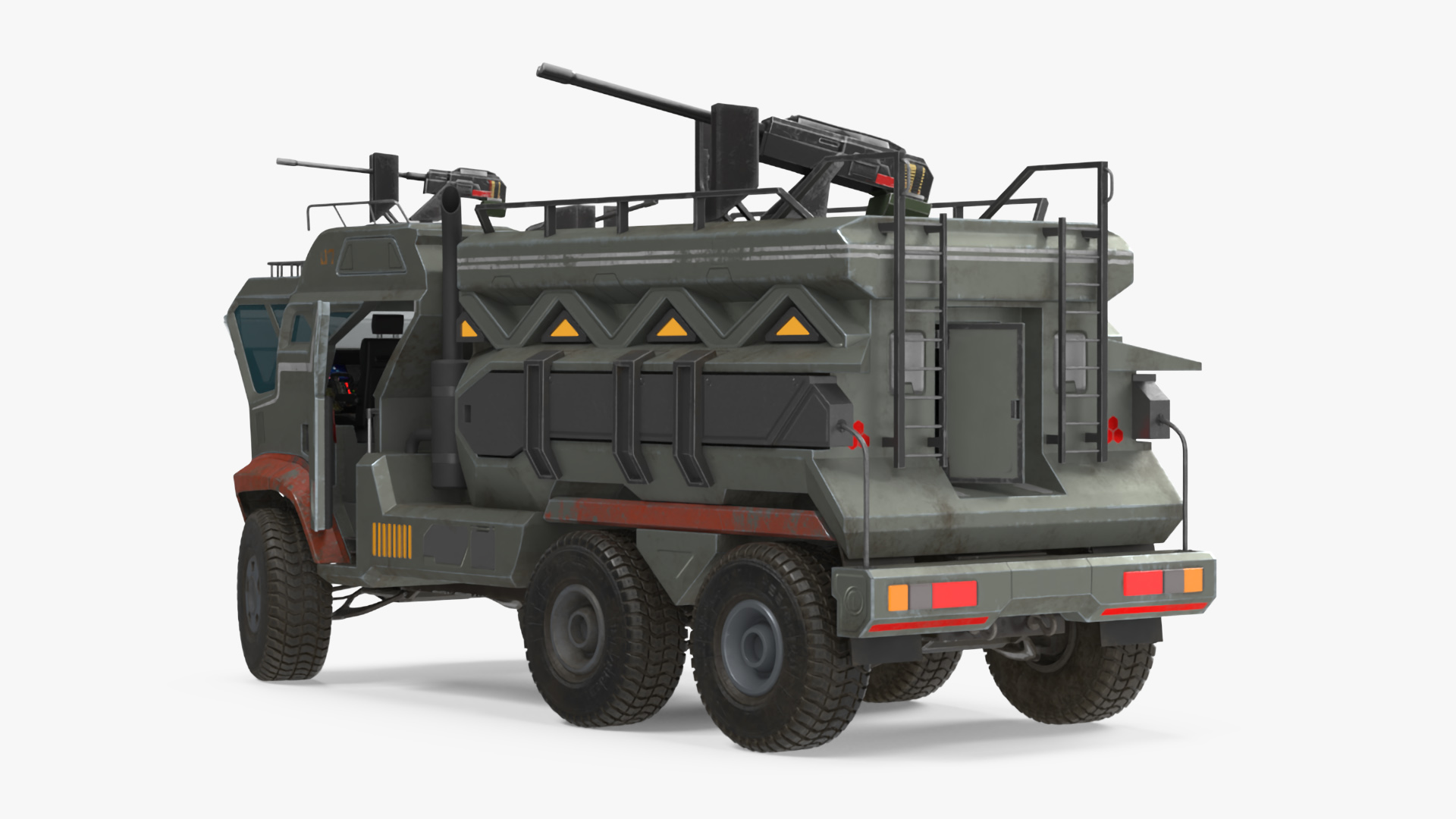 Concept Fantastic Military Truck Lights On 3D